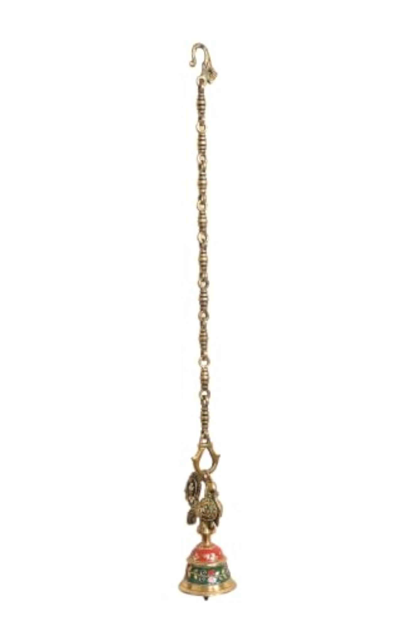 Brass Peacock Hanging Bell for Home Decor